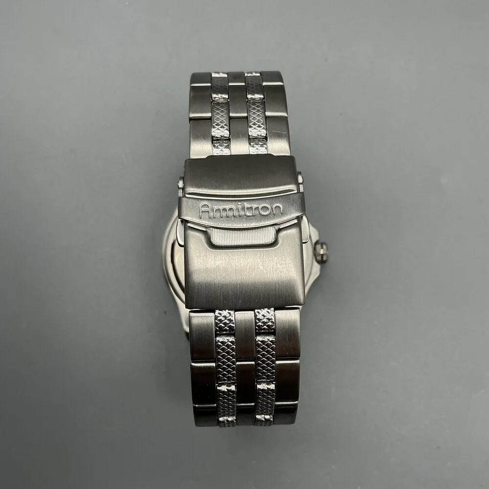 Armitron 20/4471ST Mens Watch 42mm Blue Silver Tone Bracelet New Battery 7.5